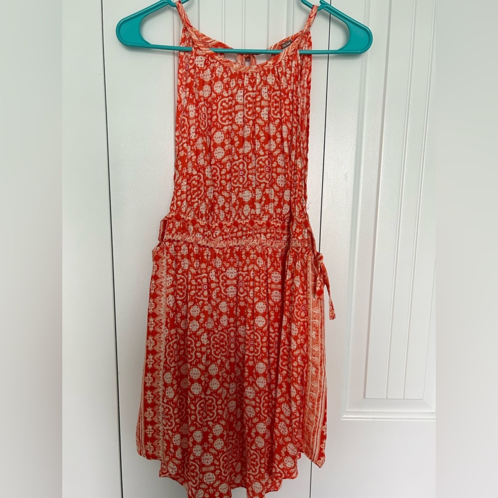 Free People Womens Mid Summers Day Printed Halter Tunic Top- Size S